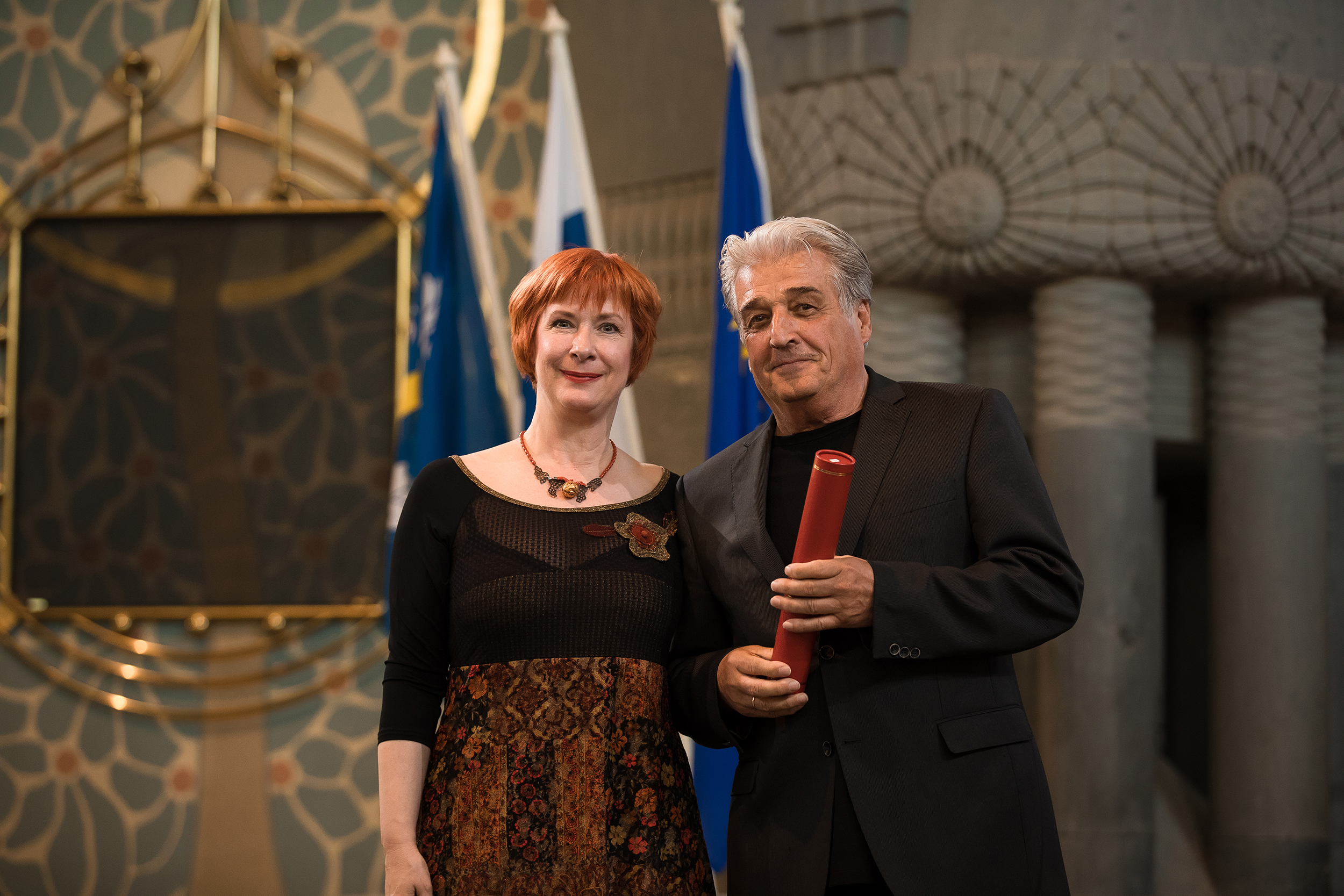 Alle Gewinner der Europa Nostra Awards 2017 mit Maestro Plácido Domingo, Präsident von Europa Nostra